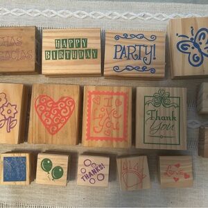 Colorful Wooden Stamp Set